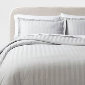 Threshold Gray and White Striped Comforter